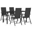 Afuera Living Contemporary Wicker / Rattan Garden Dining Set in Black