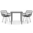 Afuera Living Contemporary Synthetic Poly Rattan Garden Dining Set in Black