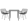 Afuera Living Contemporary Synthetic Poly Rattan Garden Dining Set in Black