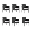 Afuera Living Contemporary Synthetic Poly Rattan Garden Dining Set in Black