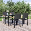 Afuera Living Contemporary Synthetic Poly Rattan Garden Dining Set in Black