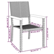 Afuera Living Contemporary Synthetic Poly Rattan Garden Dining Set in Black