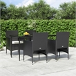 Afuera Living Contemporary Synthetic Poly Rattan Garden Dining Set in Black