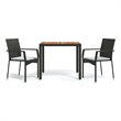 Afuera Living Contemporary Synthetic Poly Rattan Garden Dining Set in Black