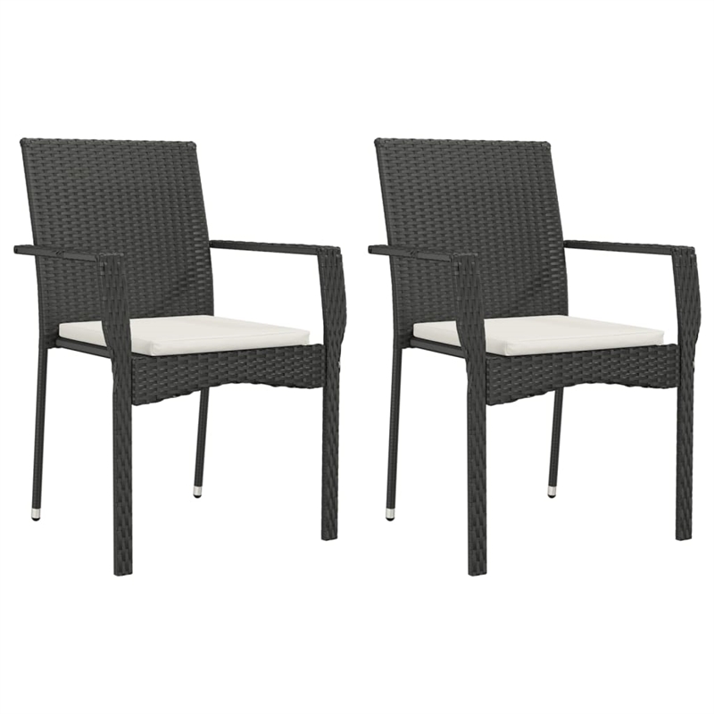 Afuera Living Contemporary Synthetic Poly Rattan Garden Dining Set in Black