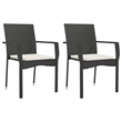 Afuera Living Contemporary Synthetic Poly Rattan Garden Dining Set in Black