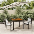 Afuera Living Contemporary Synthetic Poly Rattan Garden Dining Set in Black
