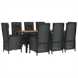 Afuera Living Contemporary Synthetic Poly Rattan Garden Dining Set in Black
