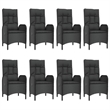 Afuera Living Contemporary Synthetic Poly Rattan Garden Dining Set in Black