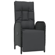 Afuera Living Contemporary Synthetic Poly Rattan Garden Dining Set in Black