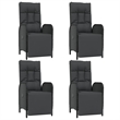 Afuera Living Contemporary Synthetic Poly Rattan Garden Dining Set in Black