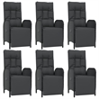 Afuera Living Contemporary Synthetic Poly Rattan Garden Dining Set in Black