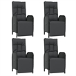 Afuera Living Contemporary Synthetic Poly Rattan Garden Dining Set in Black