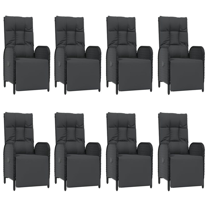 Afuera Living Contemporary Synthetic Poly Rattan Garden Dining Set in Black