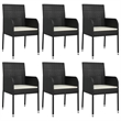 Afuera Living Contemporary Synthetic Poly Rattan Garden Dining Set in Black