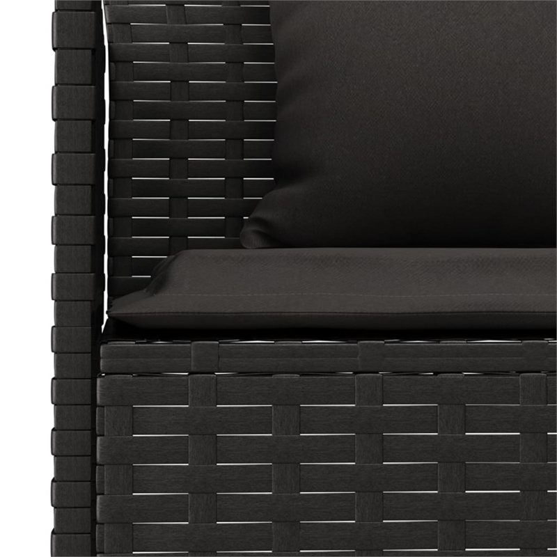 Afuera Living Contemporary Synthetic Poly Rattan Garden Dining Set in Black