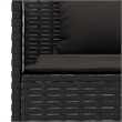 Afuera Living Contemporary Synthetic Poly Rattan Garden Dining Set in Black
