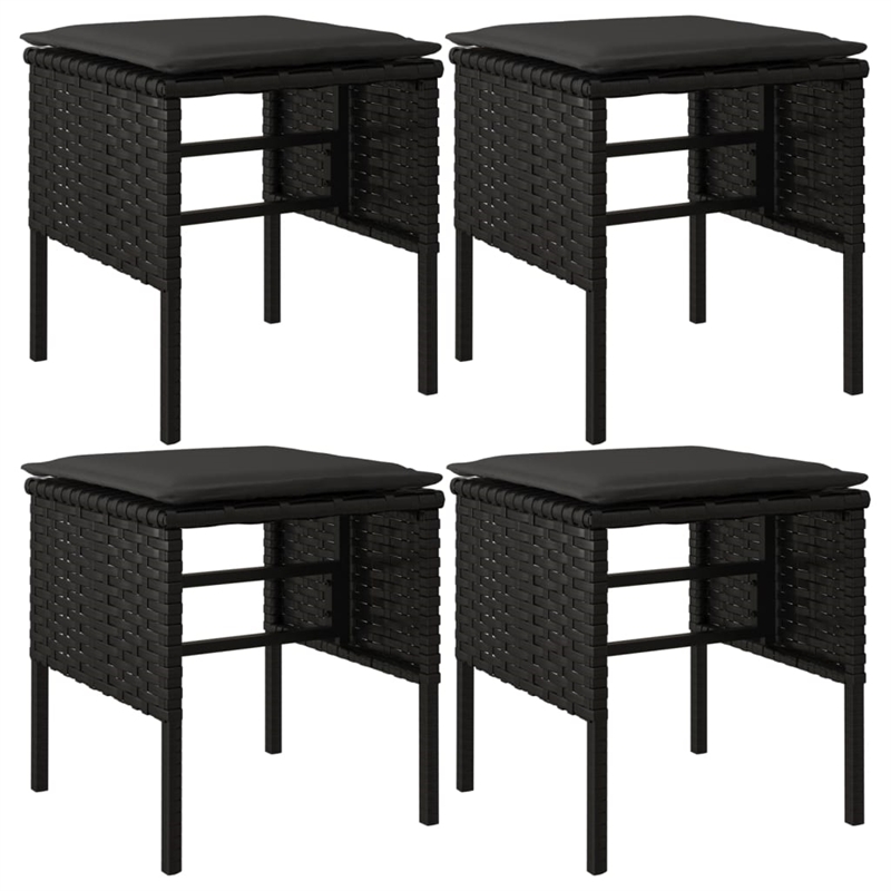 Afuera Living Contemporary Synthetic Poly Rattan Garden Dining Set in Black