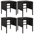 Afuera Living Contemporary Synthetic Poly Rattan Garden Dining Set in Black