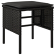 Afuera Living Contemporary Synthetic Poly Rattan Garden Dining Set in Black