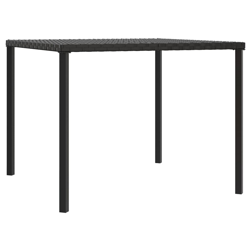 Afuera Living Contemporary Synthetic Poly Rattan Garden Dining Set in Black