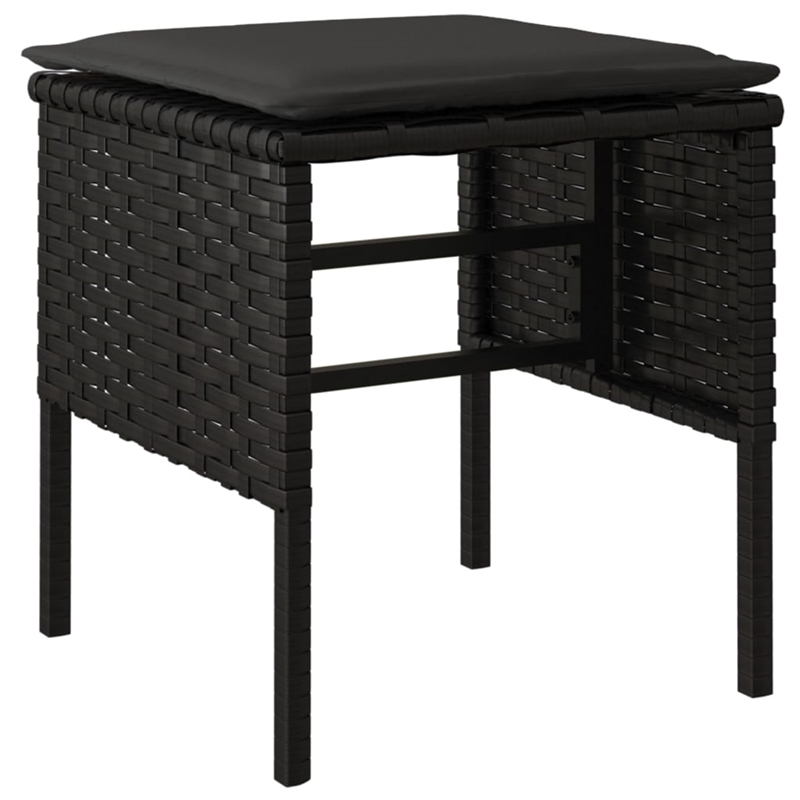 Afuera Living Contemporary Synthetic Poly Rattan Garden Dining Set in Black