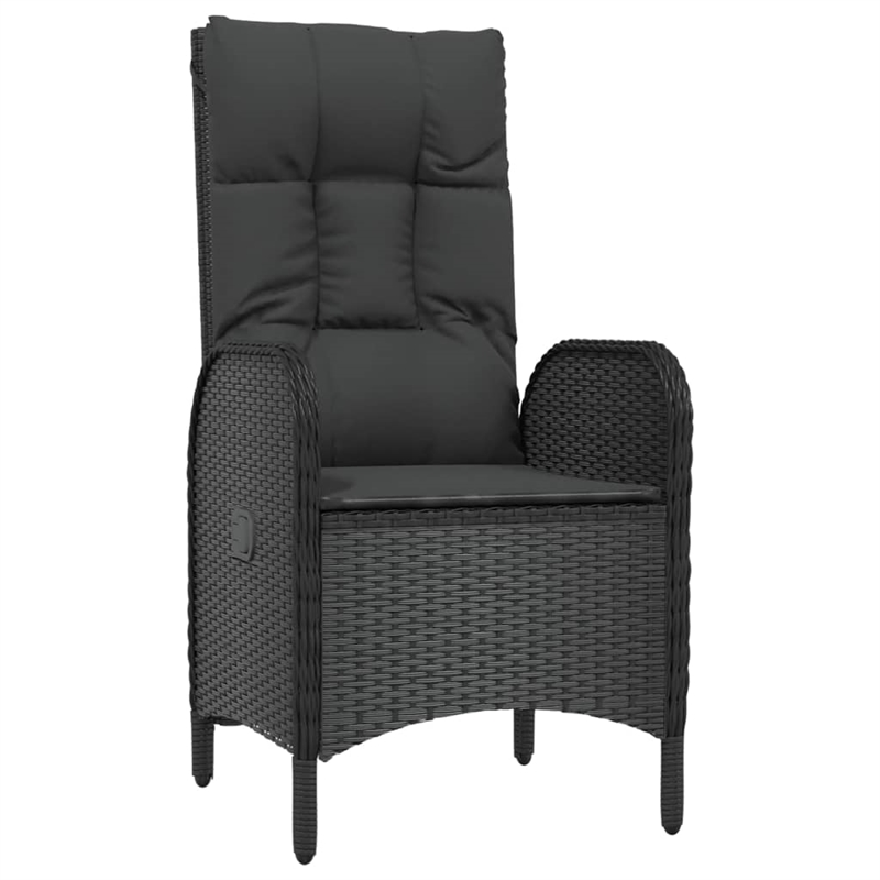 Afuera Living Contemporary Synthetic Poly Rattan Garden Dining Set in Black