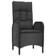 Afuera Living Contemporary Synthetic Poly Rattan Garden Dining Set in Black