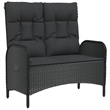 Afuera Living Contemporary Synthetic Poly Rattan Garden Dining Set in Black