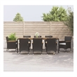 Afuera Living Contemporary Synthetic Poly Rattan Garden Dining Set in Black