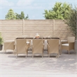 Afuera Living Contemporary Synthetic Poly Rattan Garden Dining Set in Beige