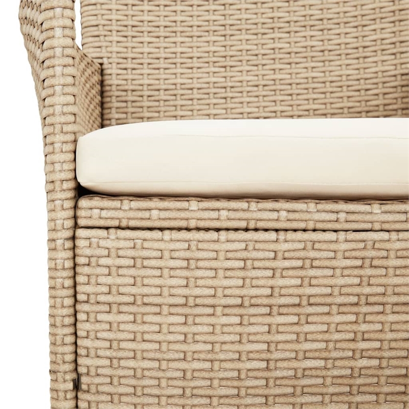 Afuera Living Contemporary Synthetic Poly Rattan Garden Dining Set in Beige
