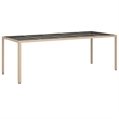 Afuera Living Contemporary Synthetic Poly Rattan Garden Dining Set in Beige