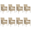 Afuera Living Contemporary Synthetic Poly Rattan Garden Dining Set in Beige