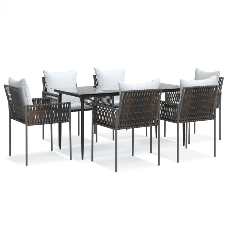 Afuera Living Contemporary Synthetic Poly Rattan Garden Dining Set in Brown