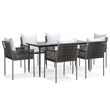 Afuera Living Contemporary Synthetic Poly Rattan Garden Dining Set in Brown