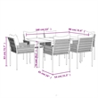 Afuera Living Contemporary Synthetic Poly Rattan Garden Dining Set in Brown
