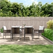 Afuera Living Contemporary Synthetic Poly Rattan Garden Dining Set in Brown
