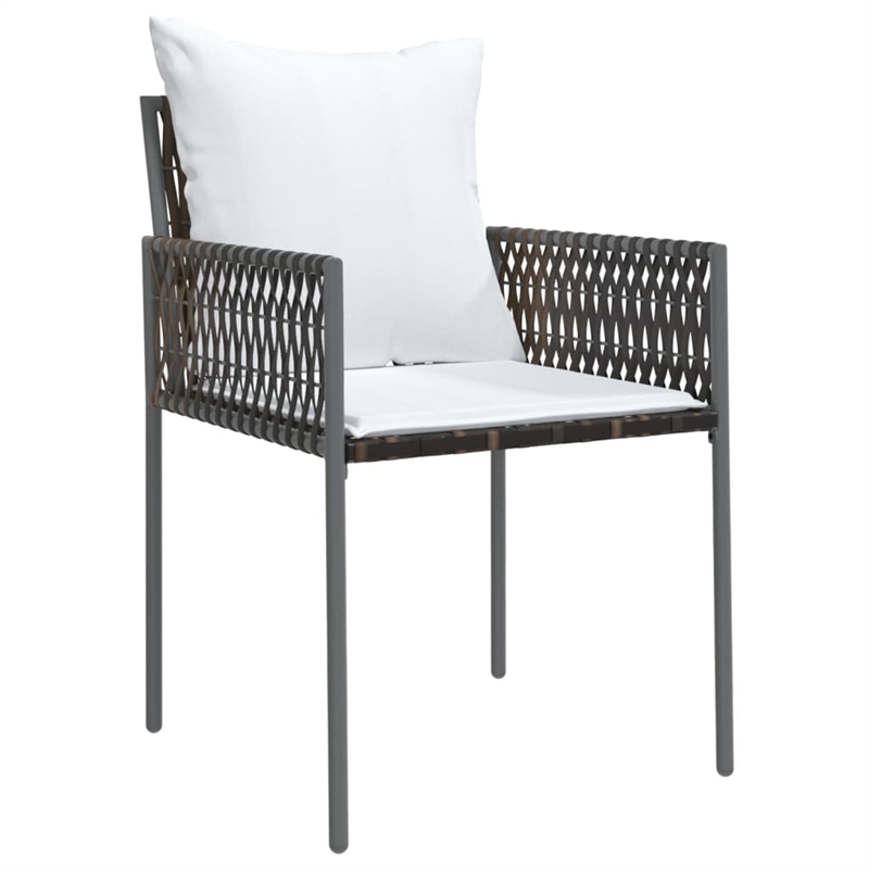 Afuera Living Contemporary Synthetic Poly Rattan Garden Dining Set in Brown
