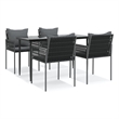 Afuera Living Contemporary Synthetic Poly Rattan Garden Dining Set in Black