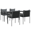 Afuera Living Contemporary Synthetic Poly Rattan Garden Dining Set in Black
