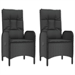 Afuera Living Contemporary Synthetic Poly Rattan Garden Dining Set in Black
