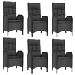 Afuera Living Contemporary Synthetic Poly Rattan Garden Dining Set in Black
