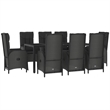 Afuera Living Contemporary Synthetic Poly Rattan Garden Dining Set in Black