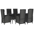 Afuera Living Contemporary Synthetic Poly Rattan Garden Dining Set in Black
