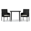 Afuera Living Contemporary Synthetic Poly Rattan Garden Dining Set in Black