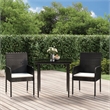 Afuera Living Contemporary Synthetic Poly Rattan Garden Dining Set in Black