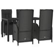 Afuera Living Contemporary Synthetic Poly Rattan Garden Dining Set in Black