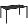 Afuera Living Contemporary Synthetic Poly Rattan Garden Dining Set in Black