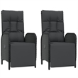 Afuera Living Contemporary Synthetic Poly Rattan Garden Dining Set in Black